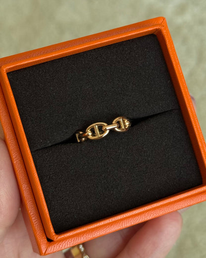 Hermes Chaine D'ancre Rose Gold Ring
