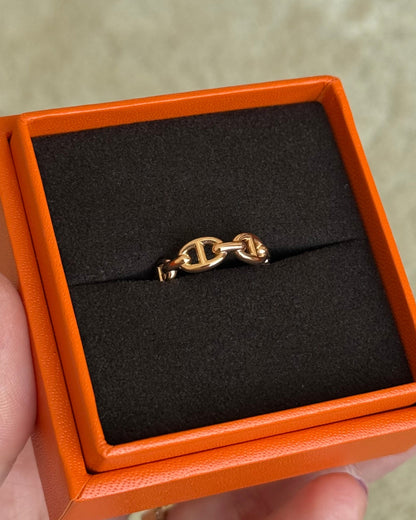 Hermes Chaine D'ancre Rose Gold Ring