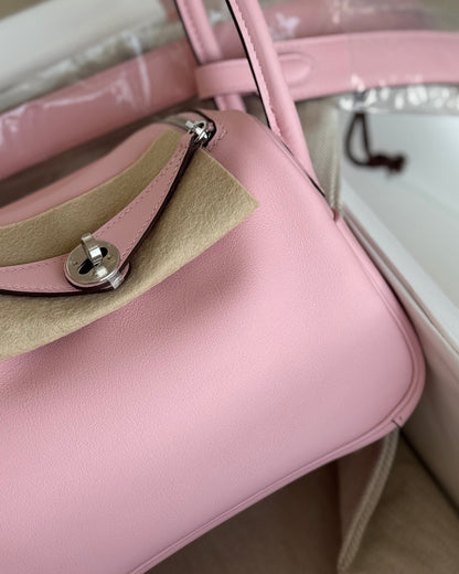 Hermes Mini Lindy in Rose Sakura PHW