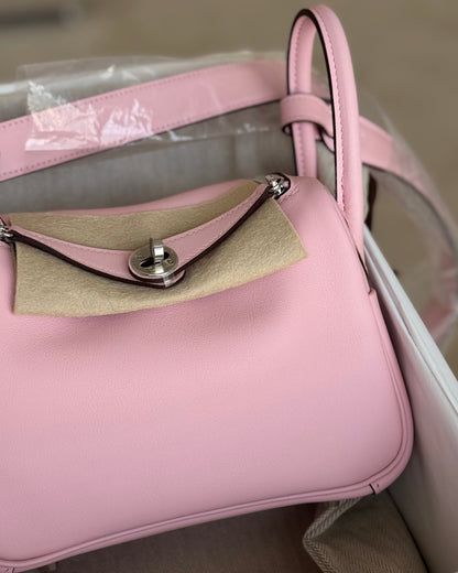 Hermes Mini Lindy in Rose Sakura PHW