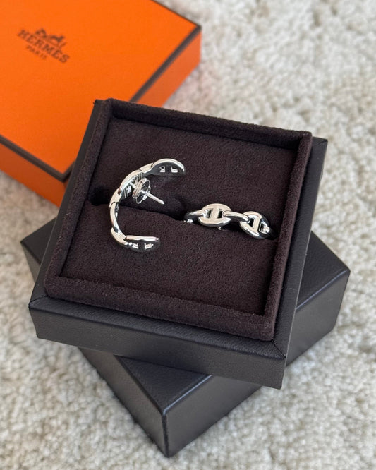 Hermes Chaine D'ancre Enchainée Ear Climber Earrings