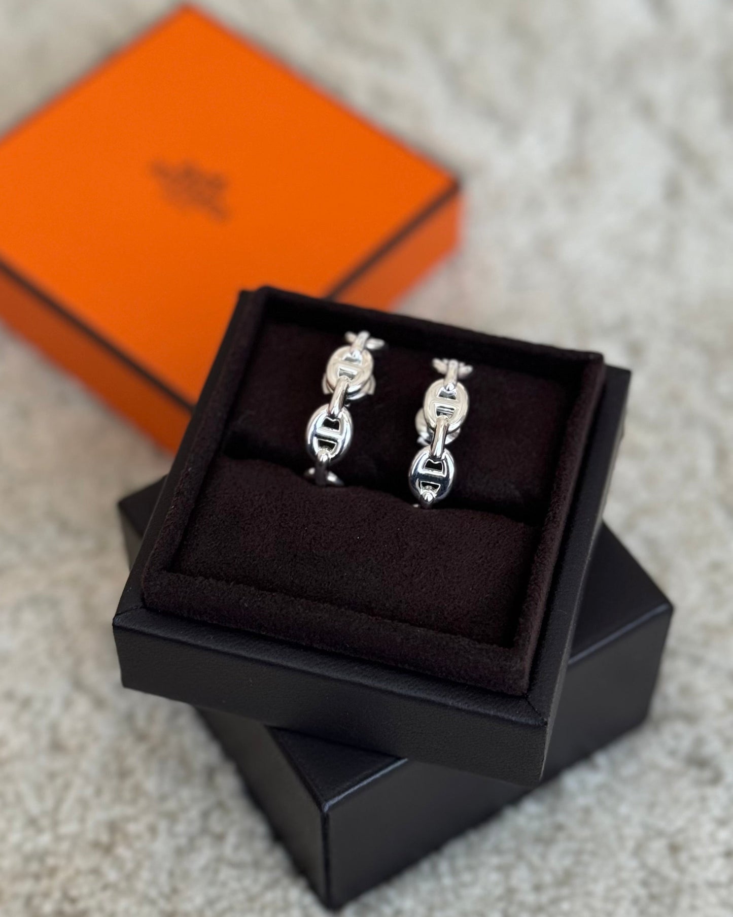 Hermes Chaine D'ancre Enchainée Ear Climber Earrings